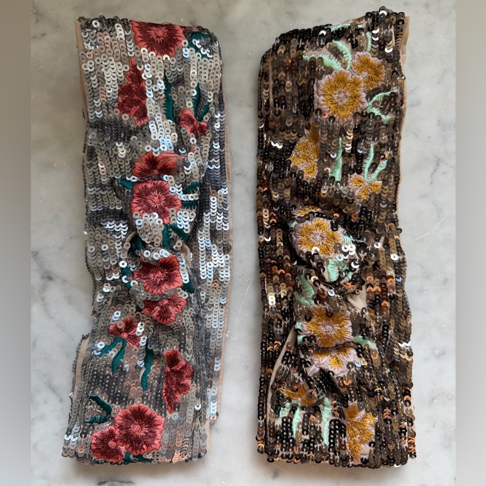 zara sequin embroidered headbands✨